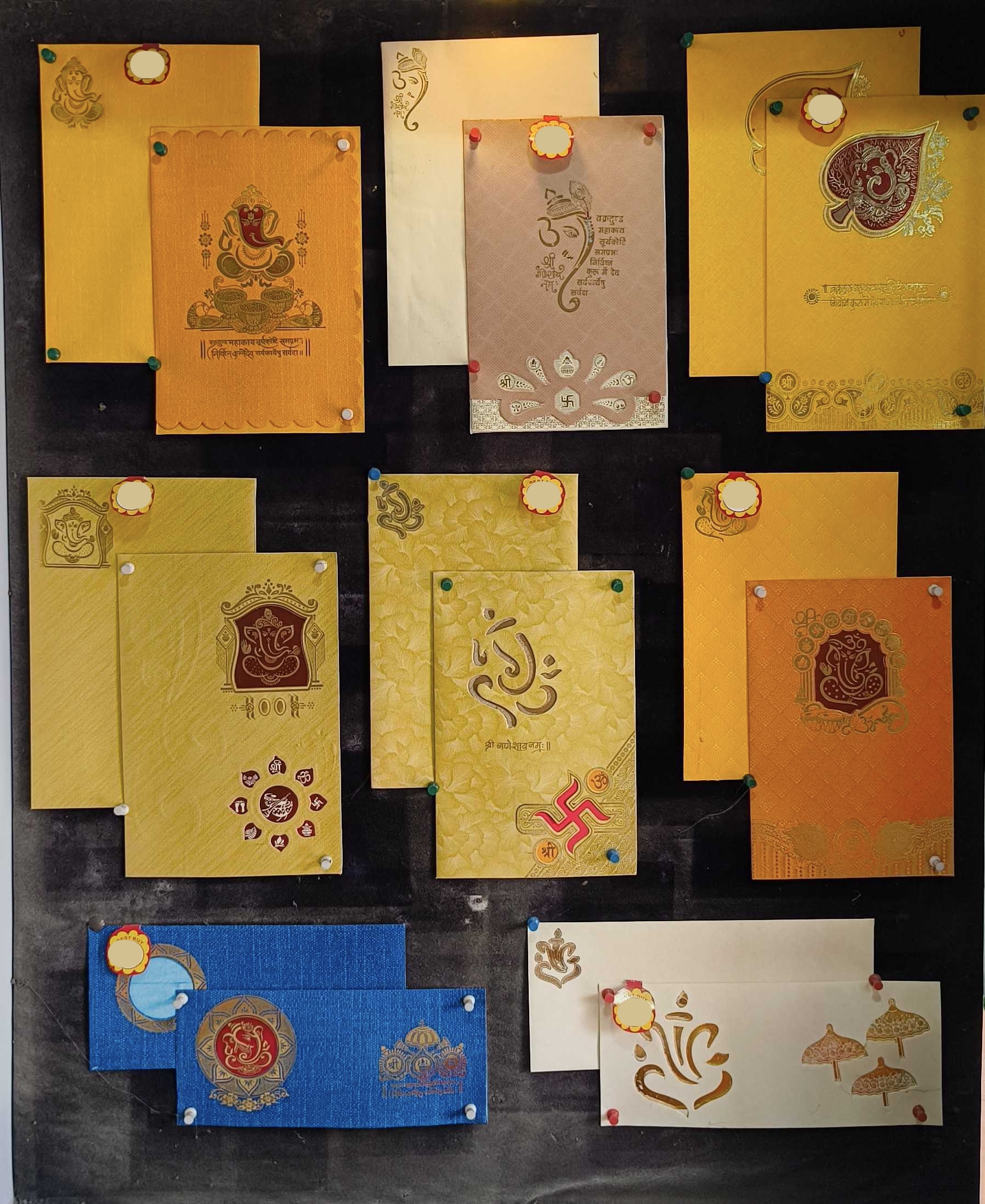 Wedding card designs on display at the SCREENMAN counter